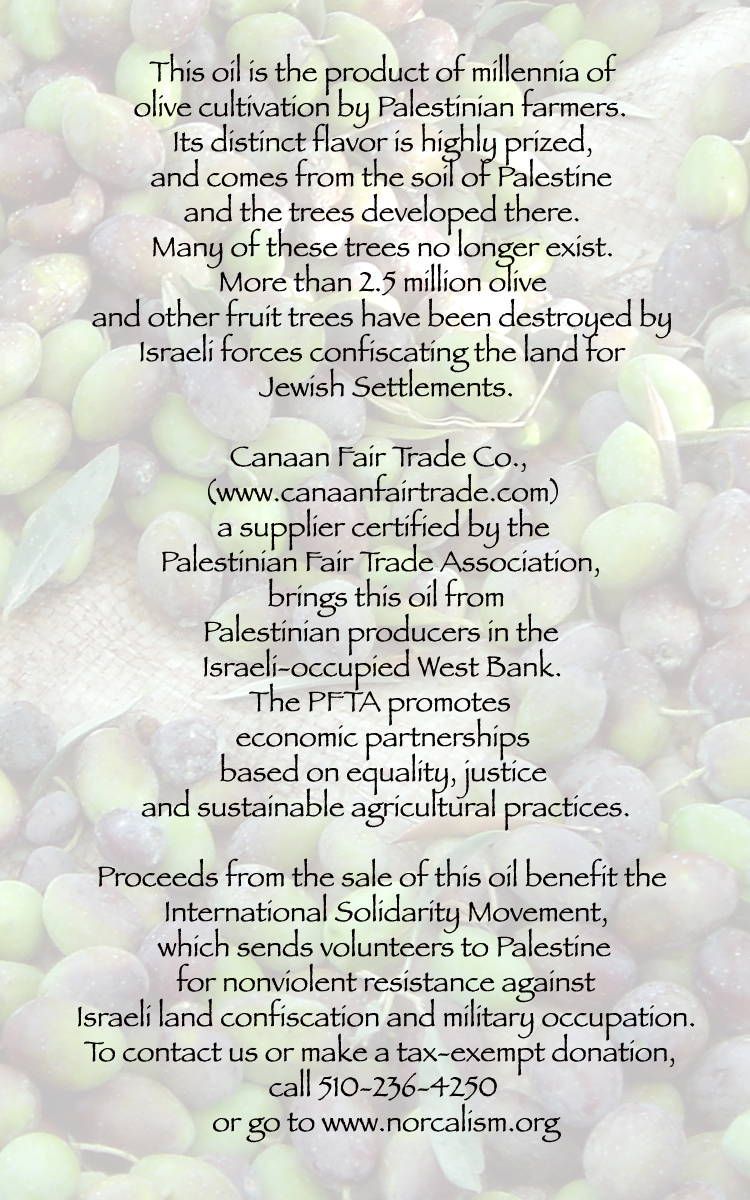 Olive Oil back label